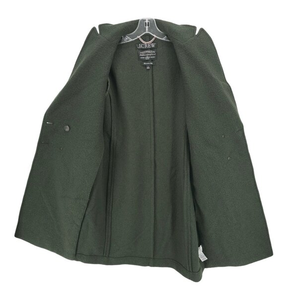 J.CREW Daphne Topcoat Italian Boiled Wool Dark Pine Green Size 4 - Picture 4 of 7